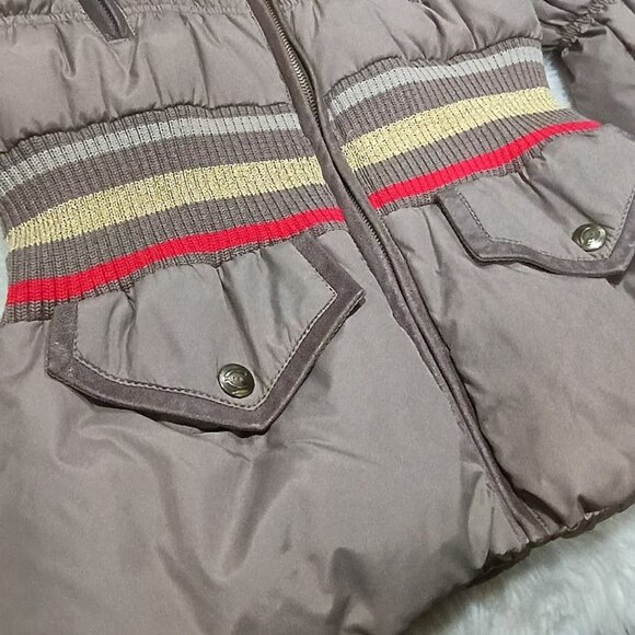 Just Cavalli Womens Puffer Coat S With Fox Fur Hood Taupe Color Down-Filled - Picture 7 of 13